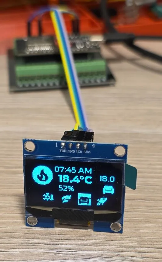 Example in blue for the oled showing info screen