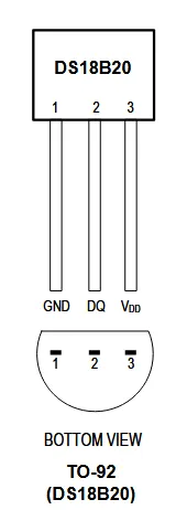 DS18B20 pinout diagram